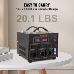 VEVOR 3000W Voltage Converter Transformer Step Up/Down 220V-110V /110V-220V CE