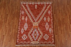 Rust Moroccan Tribal Area Rug 5×7 Hand-knotted Wool Oriental Carpet for Any Room
