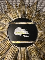 Pier 1 Sunburst Sunflower Metal Wall Mirror 26.5″ Bronze Tone