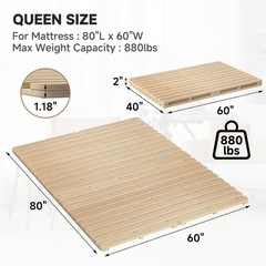 NAIZEA Japanese Tatami Mat, Foldable Tatami Bed Frame Twin Full Queen Floor Bed
