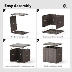 NEWBULIG 31 Gallon Deck Box, Weatherproof Resin Lockable Outdoor Storage.
