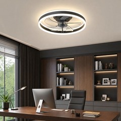 20″ Modern LED Ceiling Fan Lights Flush Mount Light kit With APP Remote Control