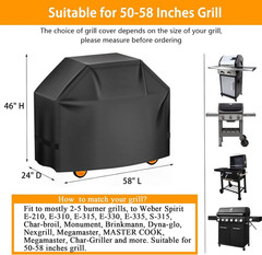 58″ BBQ Grill Cover Waterproof Heavy Duty Fits Weber Charbroil Nexgrill