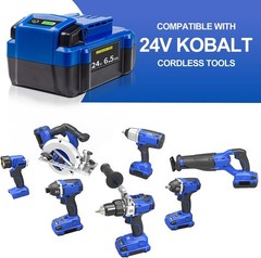 1/4X For Kobalt 24V Max Extended Run Li-Ion Battery 24V KB624-03 KB124-03 6.5Ah