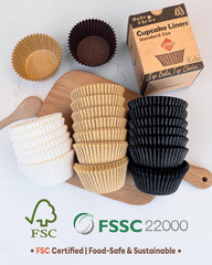 200 Pcs Natural Non-Stick Cupcake Liners, Food-Grade Greaseproof Muffin Cups