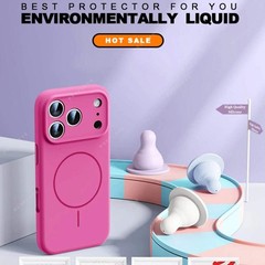 Magnetic Wrist Strap Liquid Silicone Phone Case For iPhone 11 12 13 16 17 Pro Ma