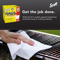 Scott Rags In A Box (75260), All-Purpose Towels, Large 9″x12″ Paper Towel, Pop