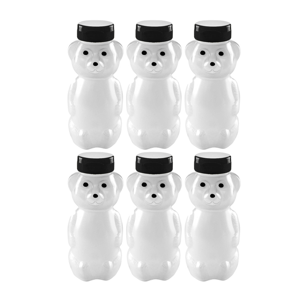 CV: 12 Ounce Cloudy Bear w/ Black Flip Top Lids – BPA Free, Hand Wash Only – 6pk