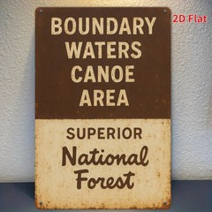 Boundary Waters Canoe Area Metal Sign Superior National Forest Wall Art Decor