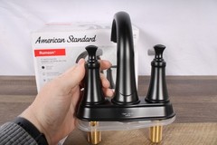 American Standard Rumson 4″ Bathroom Faucet Matte Black Open Box (No Drain)