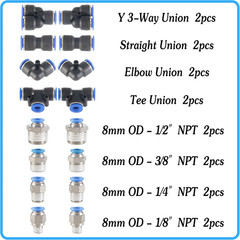 Pneumatic Tubing Black Polyurethane PU Air Hose Pipe Tube Kit 8Mm or 5/16 OD 5Mm