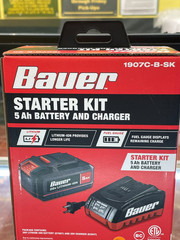 BAUER (1907C-B-SK) 20V 5Ah Lithium-Ion Battery and Charger Starter Kit New