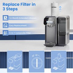 Hydrofast C100 Water Filters & 41-100.4°F Countertop Reverse Osmosis System,