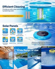 Solar Pool Ionizer Chlorine-Free Sun Shock & Water Purifier Up to 35,000 Gal