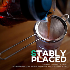3.3″ Fine Mesh Strainer for Kitchen, 304 Stainless Steel Cocktail Sieve Sifters