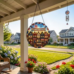 250 Years of Freedom Glass Suncatcher, Patriotic Window Hanging, 4th of July Sta