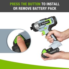 WORKPRO 20V 2.0Ah Li-ion Rechargeable Battery Pack for WORKPRO 20V Cordless Tool