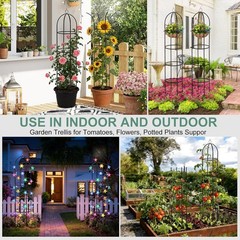 6.6” Metal Obelisk Garden Trellis Tall Sturdy Plant Support for Climbing Vines
