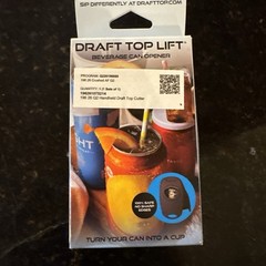 Draft Top LIFT Beer & Soda Can Opener – Handheld Topless Cutter NEW Free Ship