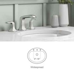 KOHLER Rubicon 8 in. Widespread Double Handle Bathroom Faucet in Polished Chrome