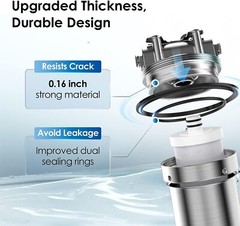 Waterdrop BS08 Under Sink Water Filter, Stainless Steel, 1 Year Lifetime