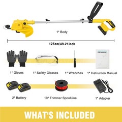 2-IN-1 Electric Cordless Grass String Trimmer Lawn Edger Weed Wacker Cutter USA