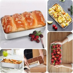 2 Pack Bread Loaf Pans for Baking Bread, 9x5Inch Stainless Steel Meatloaf Bak…