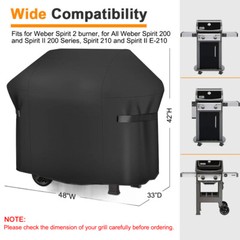 Heavy Duty BBQ Gas Grill Cover Waterproof UV Protection for Weber Spirit Series