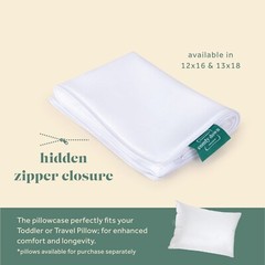 ComfyDown Toddler Pillowcase, 100% Cotton, 400-TC, Zipper Closure – Made in USA