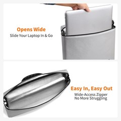 6400 Fireproof Money Bag UL94 VTM-0 Dual Pockets 13.4×10.2 Inch Silver