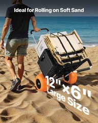 VEVOR Beach Sand Cart Beach Wagon for Sand 12 in Foam Wheels Beach Gardening