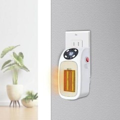 7.87 in Electric Outlet Ceramic Plug-In Space Heater, LCD Digital Screen, Up to