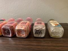 Lot of Vintage 1970s Cake Mate Schilling Fancy Decors Bottles Silver Snowflake