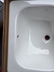 Kohler Tahoe 21″ drop in cast iron bathroom sink K-2895-8-0 white, wide spread