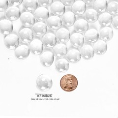MBKHFLL 0.5lb Clear Glass Beads for Vases, Pebbles, 0.5LB,