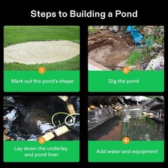 VIVOSUN 13x20ft Fish Pond Liner LLDPE Waterproof for Pools Landscaping 14.5Mil
