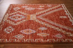 Rust Moroccan Tribal Area Rug 5×7 Hand-knotted Wool Oriental Carpet for Any Room