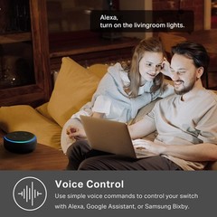 Compact Light Almond Smart Light Switch – Voice Control with Alexa & Google