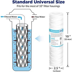 50 Pack 10″ x 2.5″ String Wound Sediment Water Filter Whole House RO Replacement