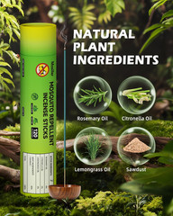 Incense Sticks 120 PCS, Contain Natural Plant Essential Oils Such as Citronella,
