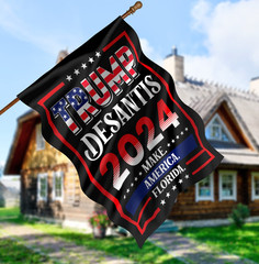 Trump Desantis 2024 Make America Florida Election House Flag – Garden Flag