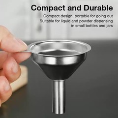 3PCS Kitchen Funnel Set Stainless Steel 2 Cleaning Brushes Food Grade No Spill