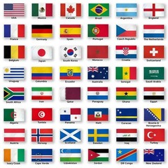 2/10/50X World Cup 2026 Mini Stick Flag,48 Country Nation Handheld Flag 5×8 inch