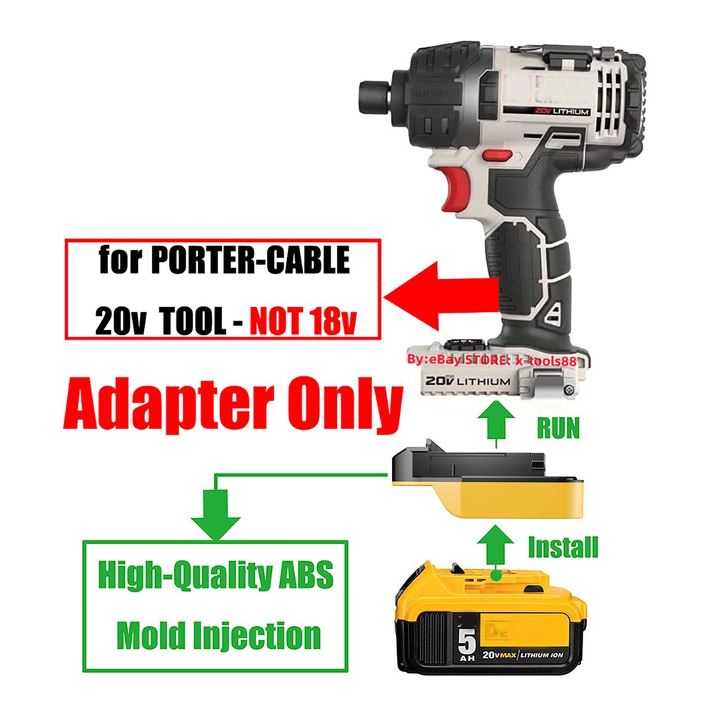 1x Adapter for DeWalt 20V MAX Battery Convert To fits PORTER-CABLE 20V MAX Tools