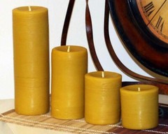 Handmade 100% Pure Beeswax Pillar Candles 100% Cotton Wick 3″ Thick
