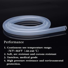 9.84 Ft 3/4″ ID x 1″ OD Food Grade High Temp Silicone Tubing Hose