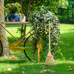 Gardening Hand Rake 23.42In Lightweight Bamboo Potting Mix​ Loosening Tool Porta