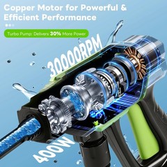Cordless Pressure Washer, 1500 PSI Portable Power Washer with Battery & Charger