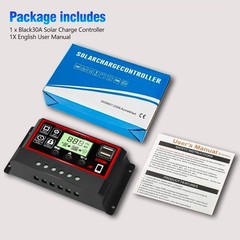 PWM Controlador de carga para solar panel 30A 12V/24V Pantalla LCD Regulador USB