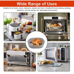 2Pcs Air Fryer Silicone Pot Baskets Liners Non-Stick Safe Oven Baking Tray Mats